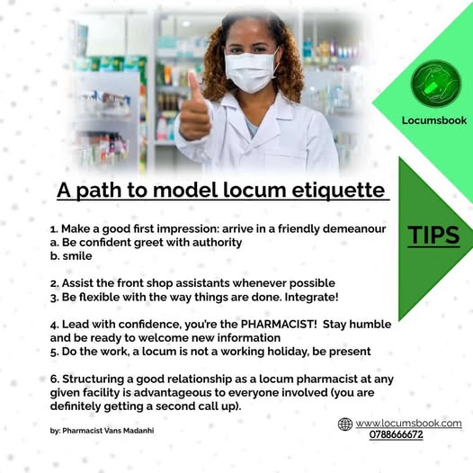 A Path To Model Locum Etiquette As A Pharmacist