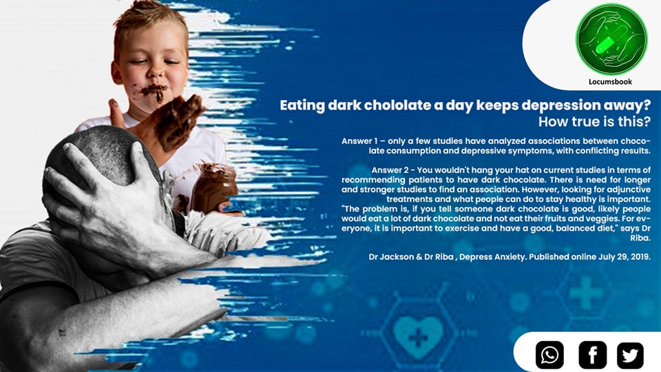 EATING DARK CHOCOLATE A DAY KEEPS DEPRESSION AWAY. HOW TRUE IS THIS?